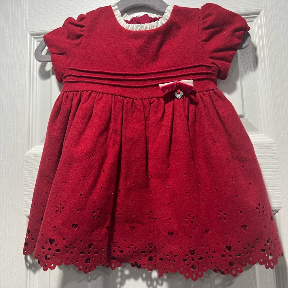 NWT, MayordRed Kids Dress with Bow Detail, 12M